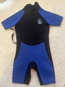 Realon Kids Black/Blue Shorts/Short Sleeve Style Wet Suit - Large - Picture 1 of 3