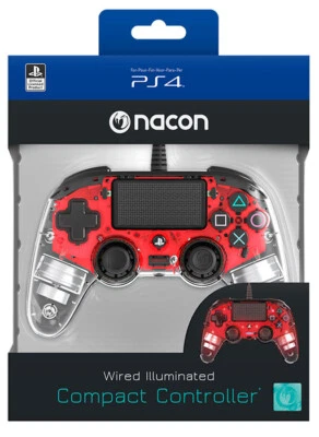 Nacon Wired Controller Bright Red PS4 PlayStation 4 - Image 1 of 2
