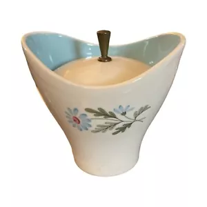 Vintage MCM Taylor Smith & Taylor Ring Of Blue Daisies Sugar Bowl - Rare - Picture 1 of 5