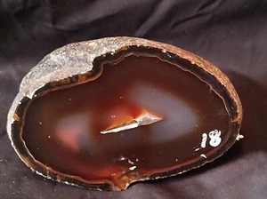 1 lb. 13 oz.BRAZILIAN GRADE A  AGATE HALF BOOKEND OR PAPERWEIGHT BRAZIL  18 - Picture 1 of 4