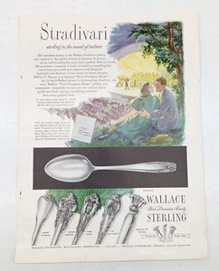 Wallace Stradivari 1952 cubiertos de ley publicidad anuncio impreso vintage - Imagen 1 de 3