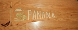 Banderín antiguo de lana fieltro vintage PANAMÁ (Ruinas de la antigua Panamá) - Imagen 1 de 3