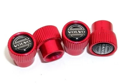 Tapas de válvula de aire de neumáticos para llantas de coche Volvo de ajuste universal 4 piezas vástago cubierta antipolvo roja Foto 1 de 4