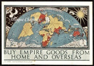 c1930 Empire Marketing Board Highways Of Empire Map MacDonald Gill Postcard P999 - Picture 1 of 2