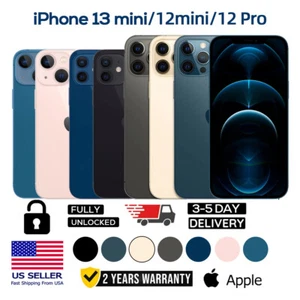 New Apple Iphone 13 Mini 12 Mini 12 Pro Unlocked All Carrier 2 YEAR WARRANTY - Picture 1 of 22