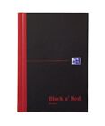 Black N Red A6 Casebound Hard Cover Notebook Ruled 192 Pages Black/Red Pack 5