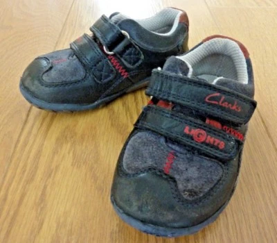 Clarks Lights First Shoes Infant Navy Blue Leather Shoes Size UK infant 4.5G - Image 1 of 4