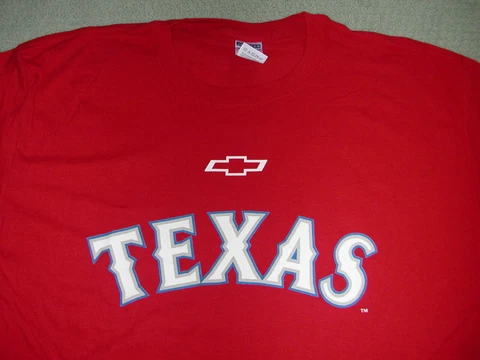 TEXAS RANGERS Chevy Chevrolet Bowtie Logo Red T-shirt #11 (Yu Darvish) Promo~XL Cover