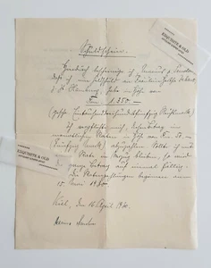 1930 Schuldschein Marius v. Senden Kiel Amtsgericht Handschrift Stempel Dokument - Picture 1 of 2