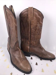Botas de Vaquero Frye 3849 De Colección Hombres Talla 9 D Costuras Cuero Occidental Marrón - Imagen 1 de 14