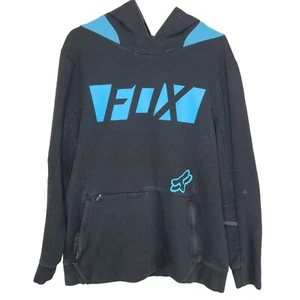 Fox Racing Pullover Hoodie Jacket Tri Dri Black Blue Color Block Adult Size M  - Picture 1 of 8