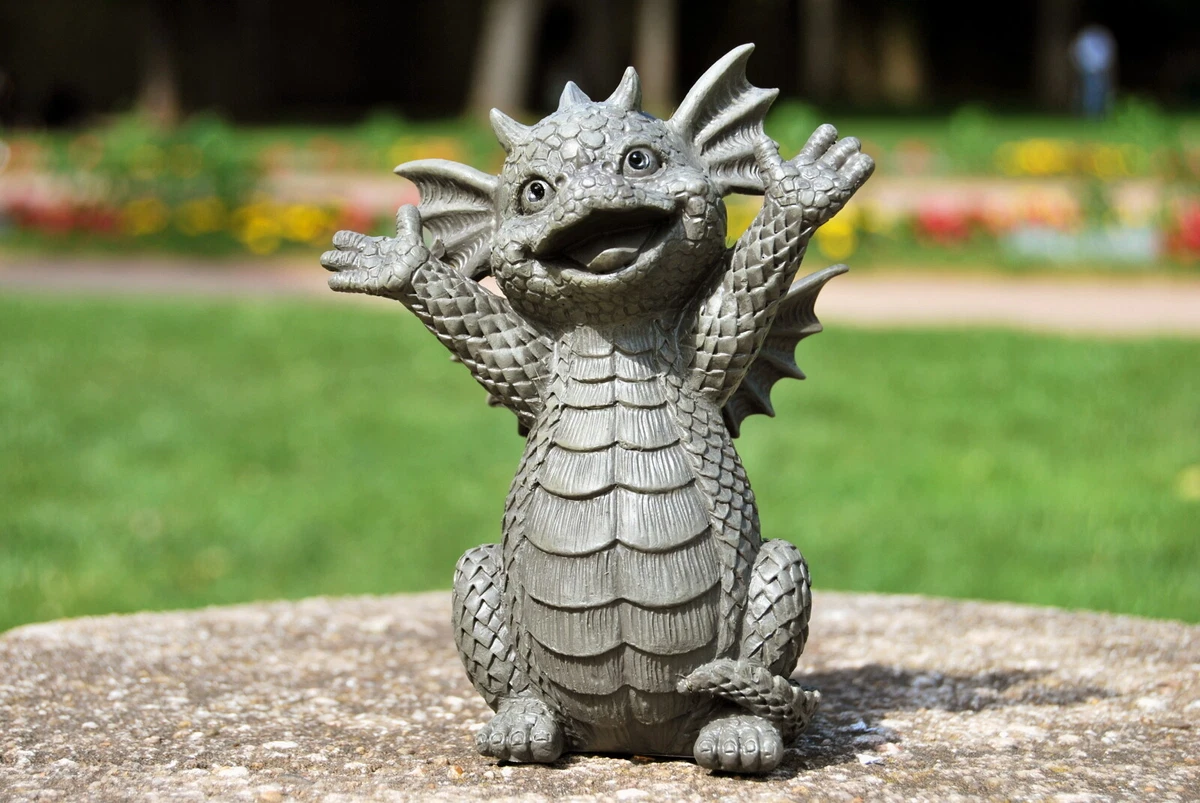 Cyrank Drachen Figur – Niedliche Baby-Drachen Lesebuch Statue, Harz, Ca. 10 X 9 X 6,3 Cm