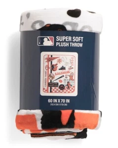 BALTIMORE ORIOLES MLB Baseball 60" x 70" Plush Throw Blanket Pegasus Sports - Picture 1 of 3