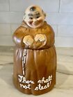 Vintage Original 1960 Cookie Jar Friar Monk Twin Winton Thou Shalt Not Steal!