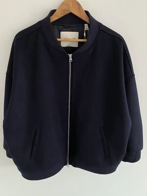 GANT Wool Bomber Jacket Size 2XL XXL Mens Navy Blue Oversized Full Zip Coat - Image 1 of 4