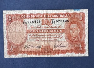 1939 - 1952 ND Australien 10 Shillings Umlaufschein - Bild 1 von 2