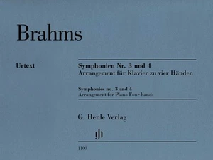 Brahms Symphonies No. 3 and 4 Sheet Music - For Piano Four-Hands 051481199 - Picture 1 of 1