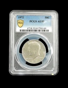 Medio dólar Kennedy 1972 50c graduación profesional AU55 - Imagen 1 de 2