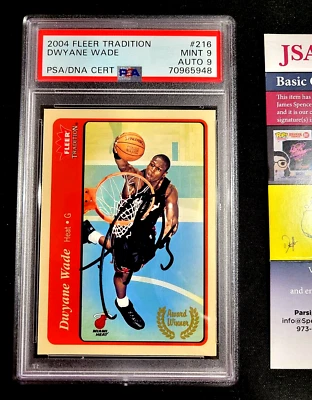 PSA/DNA 9/9 & JSA AUTO 2004 DWYANE WADE FLEER TRADITION SIGNED #216 G2280E9918DW - Image 1 of 4