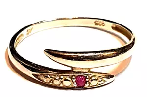 Ring Silber 925 Sterling mit Rubin RG 61 Ø ca. 19,4mm - Bild 1 von 6