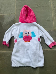 Koko Baby Girls Owl Terry Cloth Robe Size 4-6 Yr Letter C - Bild 1 von 5