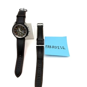 Seiko SNAB59P1 Chronograph Uhr schwarzes Ziffernblatt Lederarmband Top Zustand - Bild 1 von 11