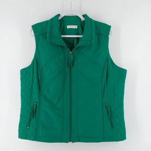 Coldwater Creek Vest Womens XL Green  Full Zip Pockets Quilted Hiking Camping - Picture 1 of 10