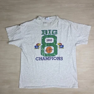 Vintage Kansas Jayhawks Basketball 1993 Big 8 Conference Champions Shirt Size XL - Picture 1 of 9