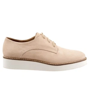 Softwalk Willis S1811-234 Womens Beige Leather Lace Up Oxford Flats Shoes 11 - Picture 1 of 8