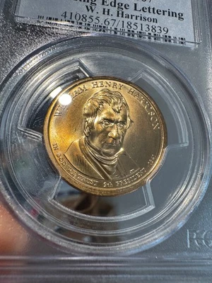 2009 W. H. Harrison PCGS MS67 Missing Edge Lettering FREE SHIP - Image 1 of 3