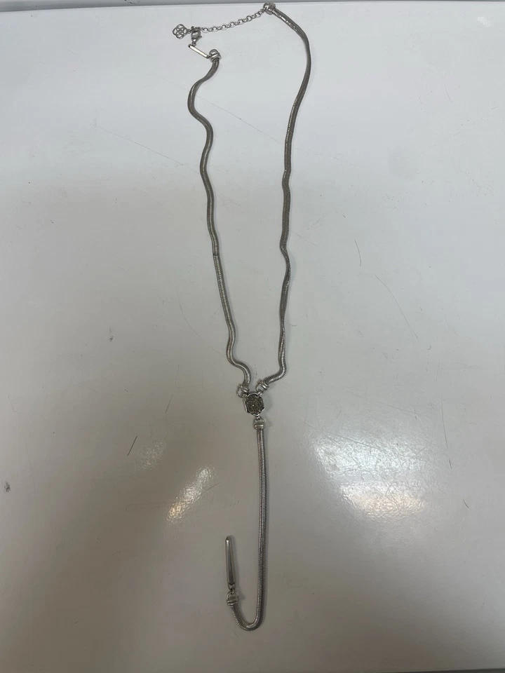 Collar Kendra Scott Plata Vintage Largo Gris Piedra Brillante Foto 1 de 4