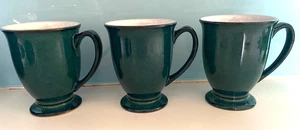 3 x Denby Greenwich Handwerker Fuß Tassen Tassen - Bild 1 von 1