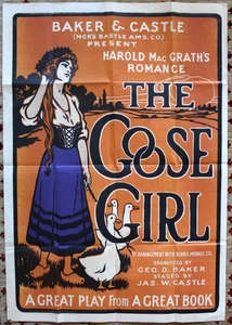 THE GOOSE GIRL-Original Pre-1930 Theatrical Poster, Lovely Image! Great Shape. - Bild 1 von 4