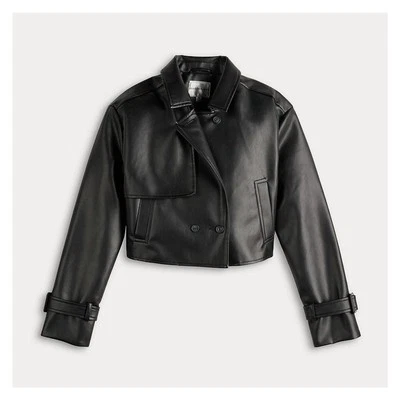 Chaqueta corta Juniors Madden Girl imitación cuero negra pequeña Foto 1 de 4