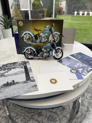 Franklin mint 1936 vintage Harley Davidson knucklehead 1-10 die cast model bike  - Image 1 of 4