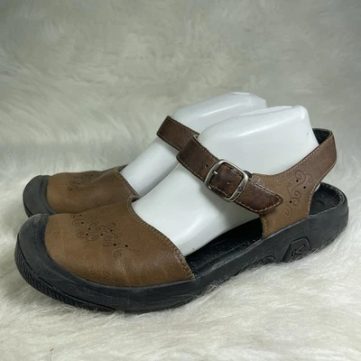 KEEN Mary Jane Shoes Brown Floral Cutout Nubuck Buckle Comfort Flats US 9 - Image 1 of 4