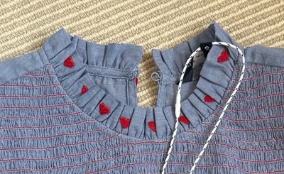 CREW CLOTHING  ADEL EMBROIDERED HEARTS SMOCK TOP, UK 10, NEW - Image 1 of 4