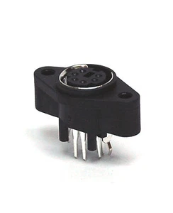 100pc Mini DIN Jack Connector Socket Female 6P 6pin PCB pin KMD09-6 RoHS - Picture 1 of 8