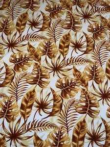 1 mtr Blanco Floral Hoja Poliéster Vestido Tela 58” Ancho (147cm) - Imagen 1 de 4