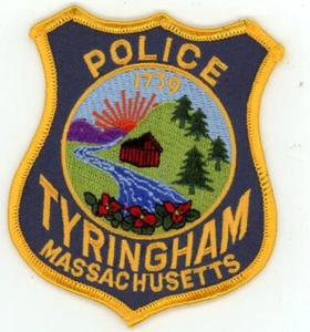MASSACHUSETTS MA TYRINGHAM POLICE NICE SHOULDER PATCH SHERIFF - Picture 1 of 1