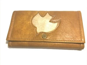 VTG Wallet Faux Leather Bird Dove 7” X 4” Brown  - Picture 1 of 4