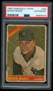 1966 Venezuelan Topps #365 Roger Maris New York Yankees (Dist. Venezuela) PSA A - Picture 1 of 2
