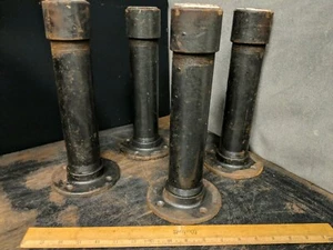 4X Used GAS Line Metal IRON table BASE legs steampunk repurpose Chunky Rugged - Picture 1 of 8