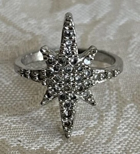 Park Lane Stellar Ring Size 7 Silver Tone Pave Cz Star Rare HTF Missing Accents - Picture 1 of 20