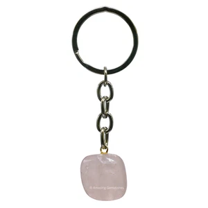 Porta llaves llavero cristal cuarzo rosa - Imagen 1 de 9