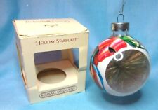 Hallmark Keepsake Holiday Starburst Tinsel Glass Ball Christmas Ornament 1984