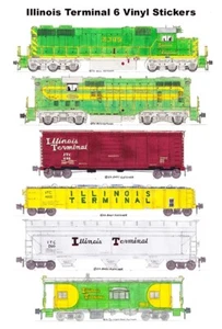 Illinois Terminal Manifest Train 6 individual Stickers Andy Fletcher - Picture 1 of 1