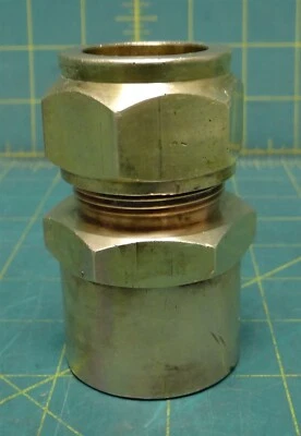 Tube to Pipe Adapter 1" OD Compression x 3/4" Female NPT Brass Straight Fitting - Image 1 of 4