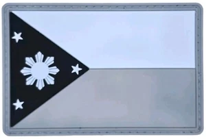 BANDIERA FILIPPINE PAESE FILIPPINE EMBLEMA FILIPPINO GRIGIO ACU 3D PVC TOPPA GANCIO TATTICO - Foto 1 di 2