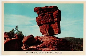 Balanced Rock Garden of the Gods Colorado CO cartolina d'epoca cromata non spedita - Foto 1 di 10